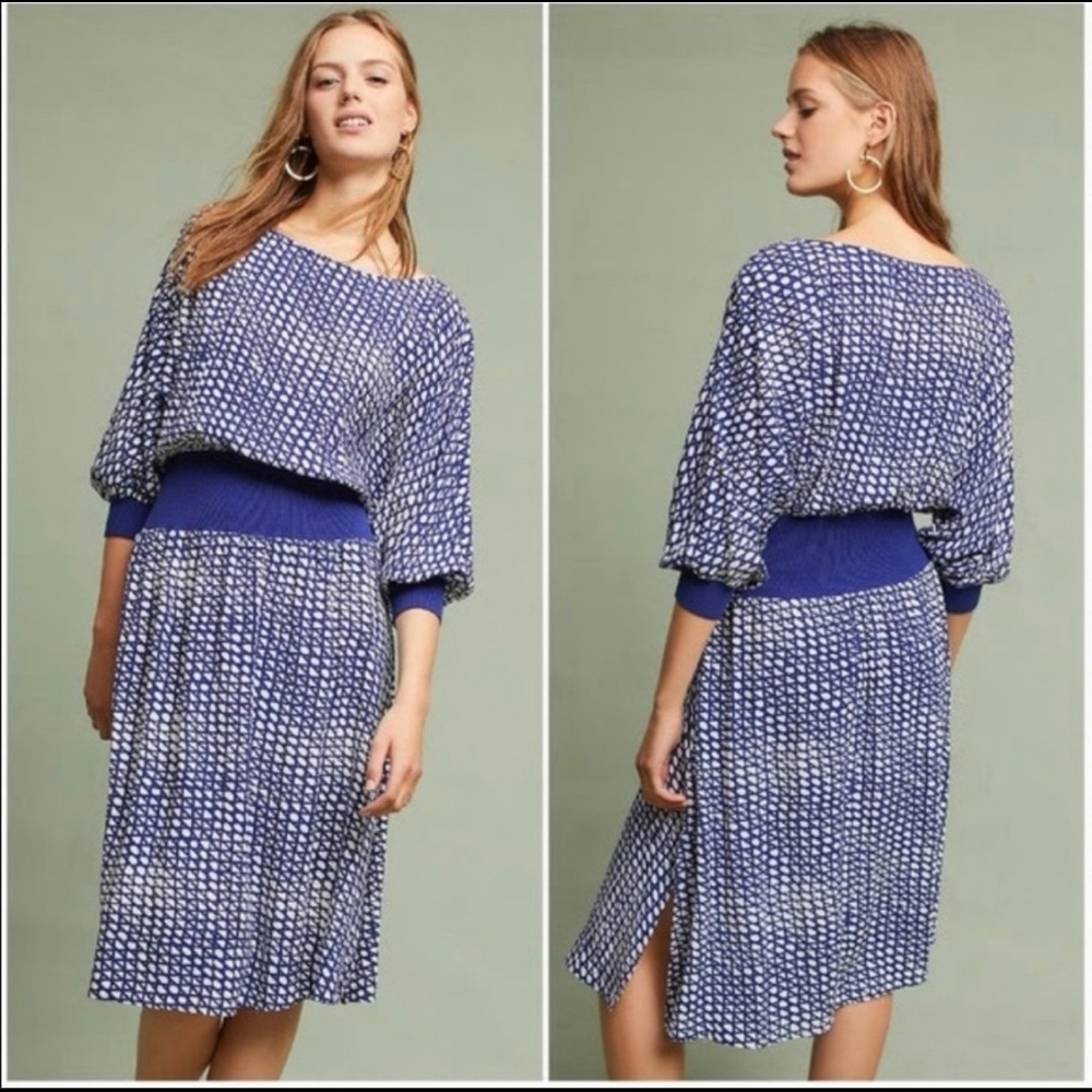 Maeve Blue and White Dress Sz Small